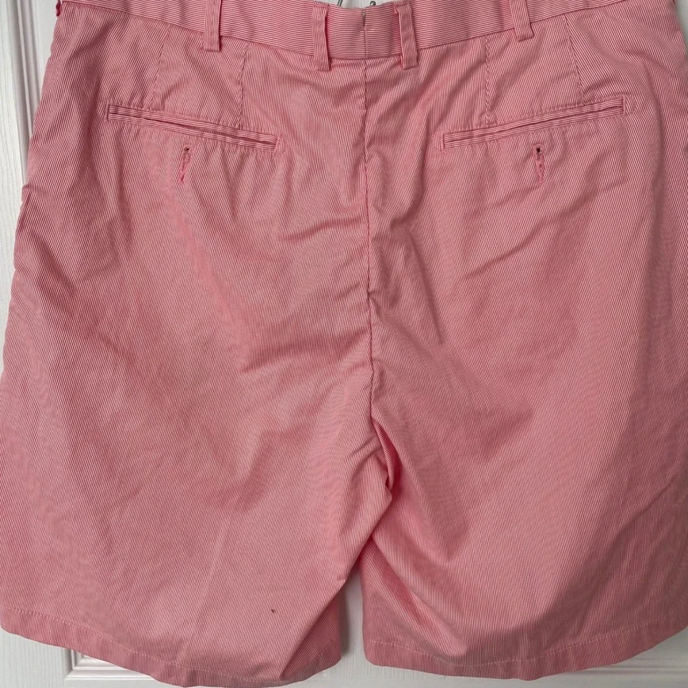 Peter‎ Millar Mens 34 Pink White Seersucker Flat Front Shorts Golf Preppy Clasic
